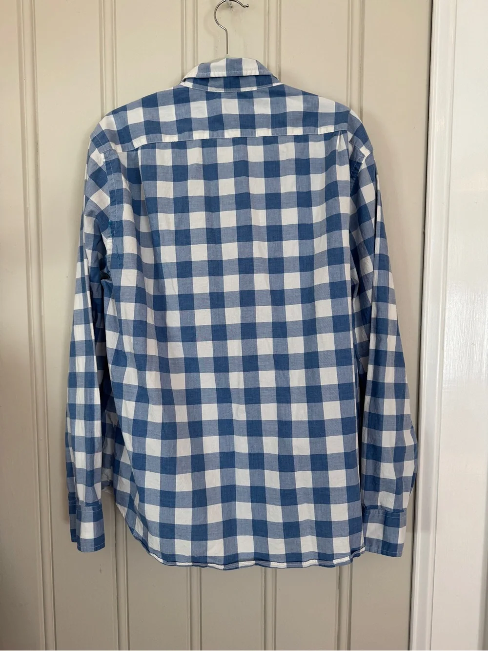 J. Crew Women’s XL Blue White Gingham Button-Down Shirt Lightweight
